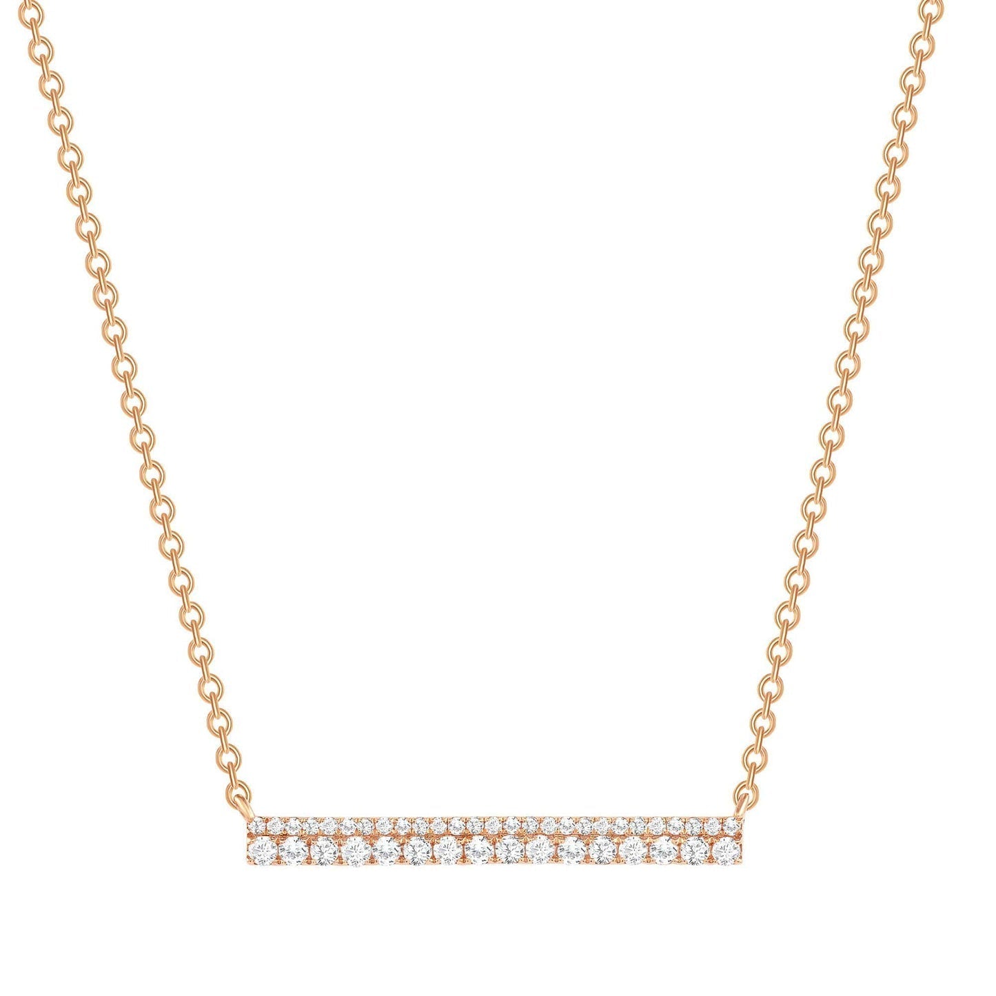 2.0 CT Round Moissanite Diamond Bar Pendant Necklace in Solid Gold 2