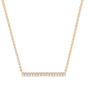 2.0 CT Round Moissanite Diamond Bar Pendant Necklace in Solid Gold