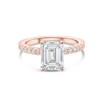 Stunning 3 CT Emerald Moissanite Engagement Ring Pave Design 1