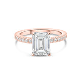 Stunning 3 CT Emerald Moissanite Engagement Ring Pave Design 1