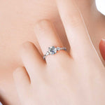 Round Cut 3 Stones Style Cubic Zirconia in 925 Sterling Silver Ring 6
