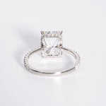 Stunning 4.0 CT Radiant Cut Moissanite Engagement Ring with Hidden Halo & Pave Design 3