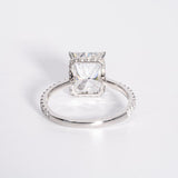 Stunning 4.0 CT Radiant Cut Moissanite Engagement Ring with Hidden Halo & Pave Design 3