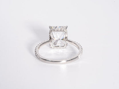 Stunning 5.0 CT Radiant Shape Moissanite Engagement Ring with Hidden Halo & Pave Design 3