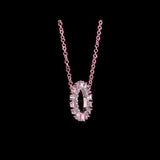 Round Cut Cubic Zirconia in 925 Sterling Silver Necklace 7