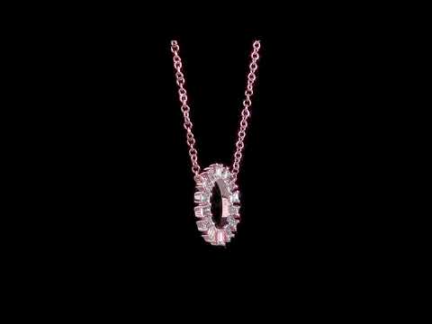 Round Cut Cubic Zirconia in 925 Sterling Silver Necklace 11