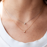 0.20 CT Round Moissanite Diamond Bezel Solitaire Pendant Necklace in Solid Gold 4