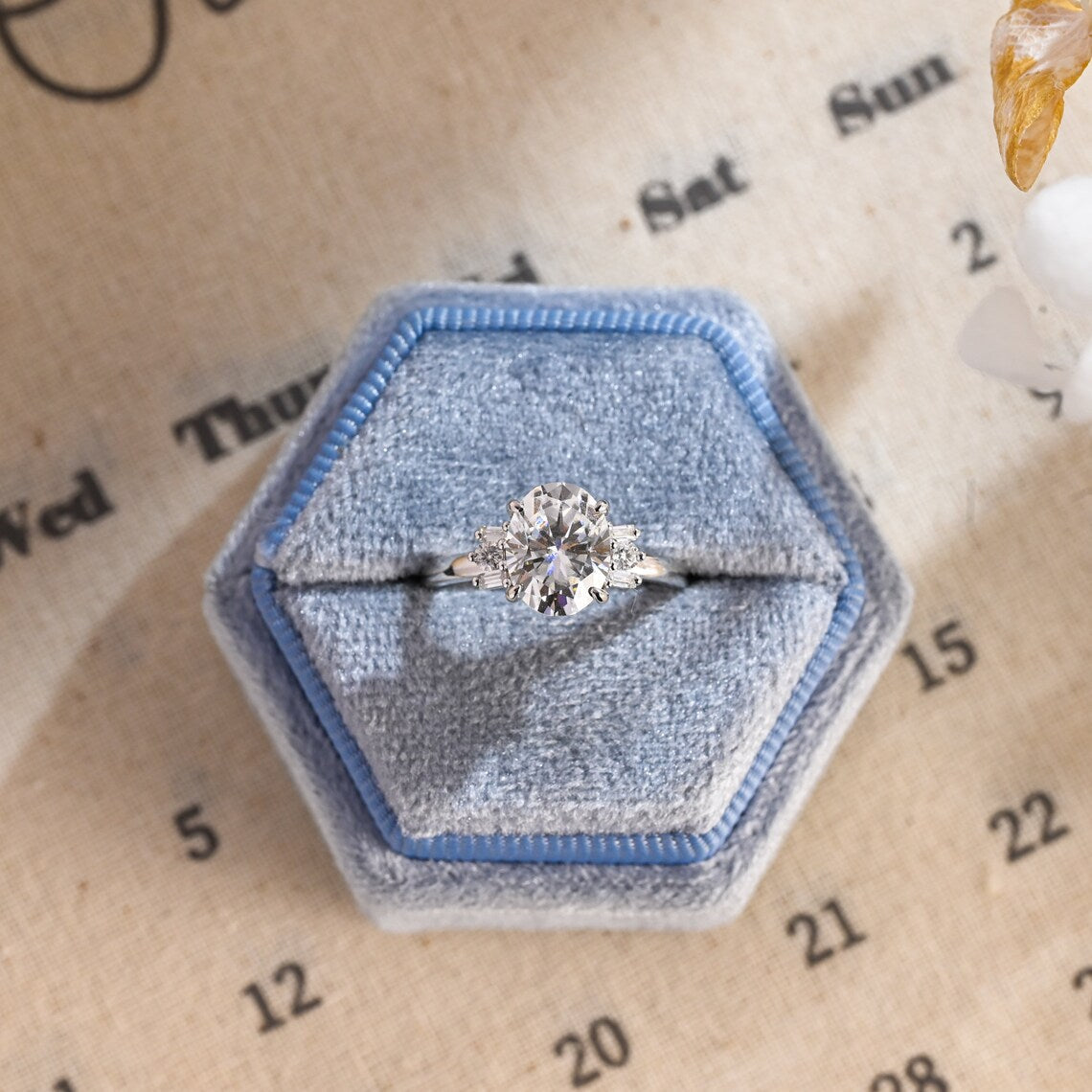 Stunning 2.0 CT Oval Moissanite Engagement Ring with Cluster Design 9