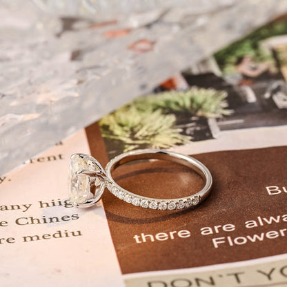 Stunning 2.5 CT Oval Moissanite Engagement Ring with Pave Design 5