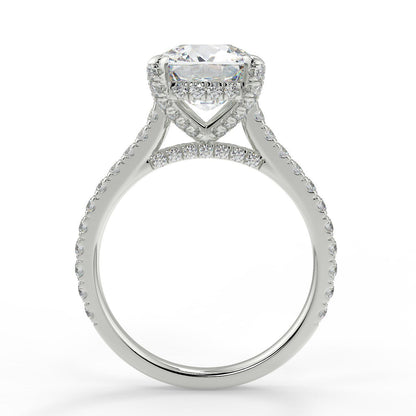Stunning 2.40 CT Cushion Moissanite Engagement Ring with Hidden Halo & Pave Design 6
