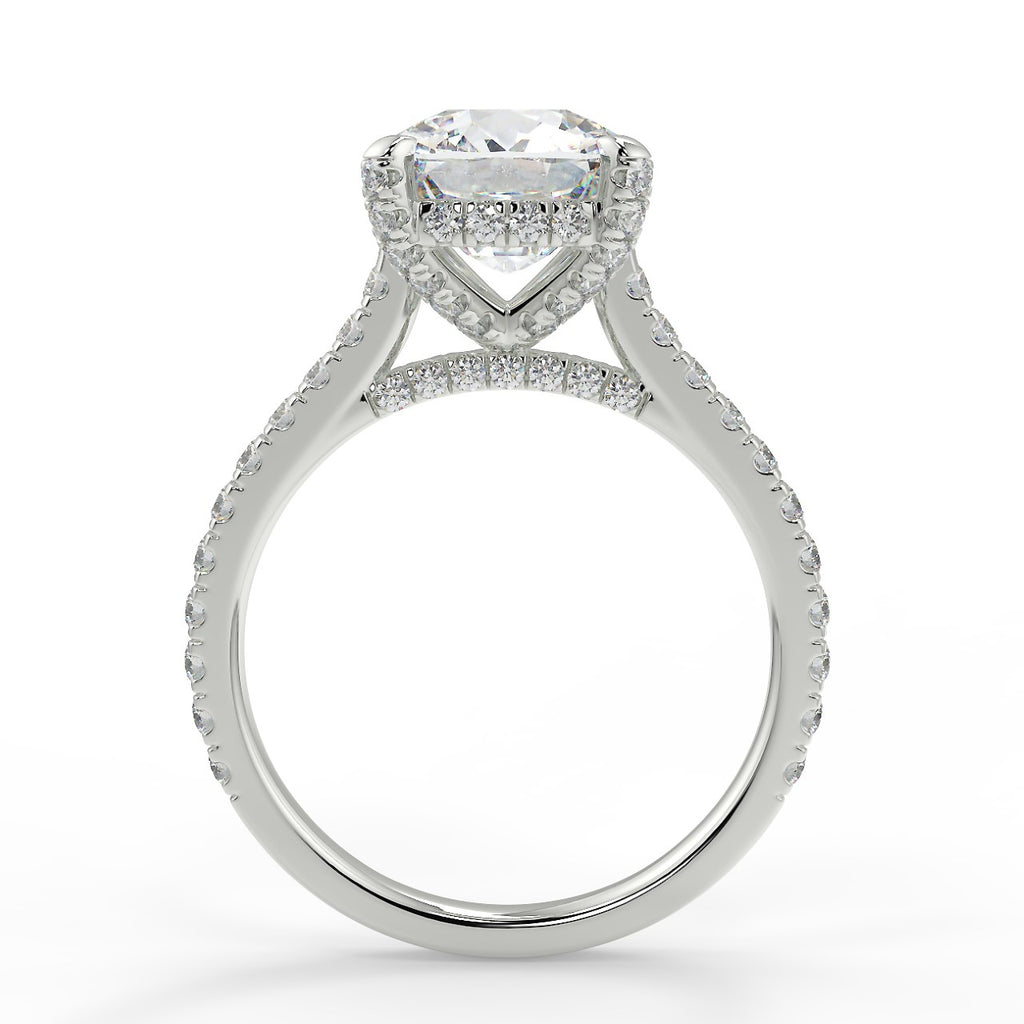 Stunning 2.40 CT Cushion Moissanite Engagement Ring with Hidden Halo & Pave Design 6