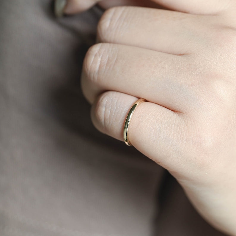 Simple Classic Moissanite Wedding Band 5