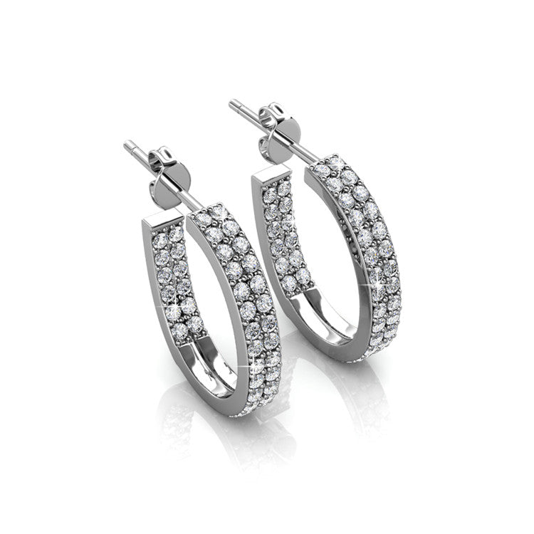 Round Cut Cubic Zirconia in 925 Sterling Silver Earrings 6