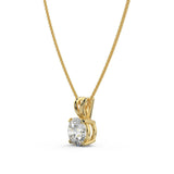 1.0 CT Round Moissanite Diamond Solitaire Pendant Necklace in Solid Gold 3