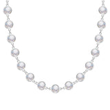 Round Moonstone Lab Made Diamond- June Birthstone Choker Necklace 7