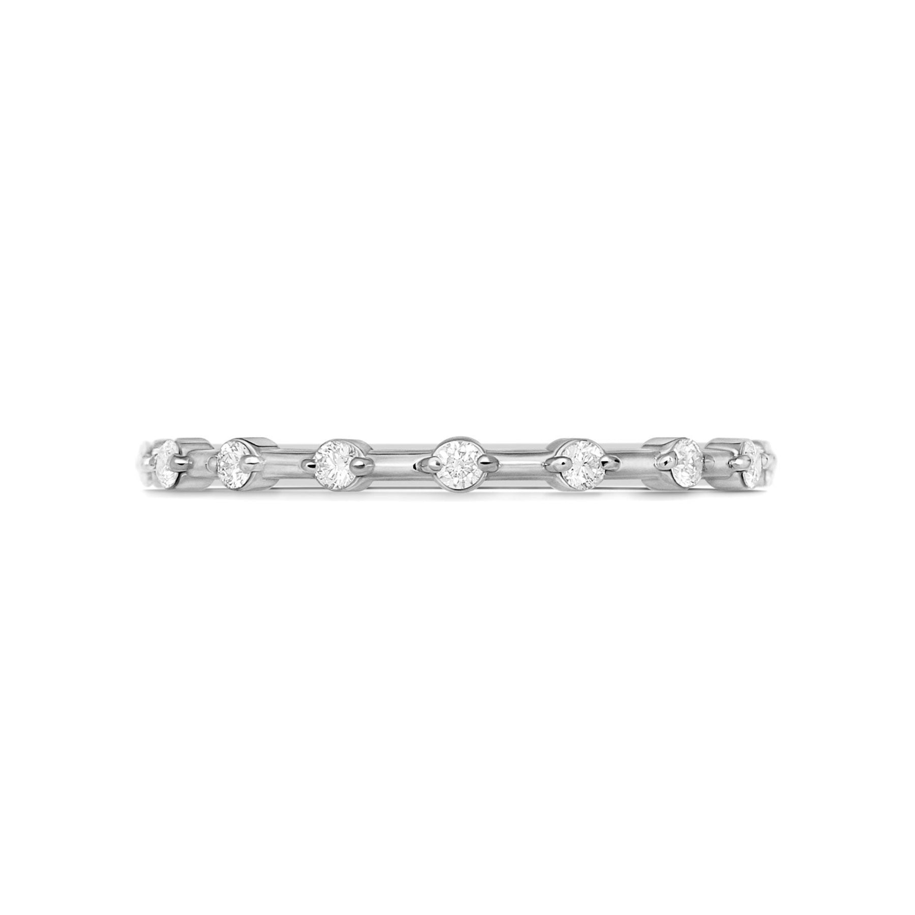 Stunning 0.1 TCW Round Moissanite Stones Half Eternity Wedding Bands 1