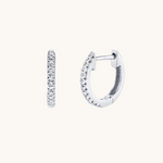 Classic 0.20 TCW Round Cut Moissanite Huggies Earrings in Gold 6