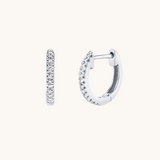 Classic 0.20 TCW Round Cut Moissanite Huggies Earrings in Gold 6