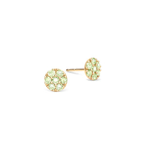 0.21 TCW Round Peridot Lab Made Diamond- August Birthstone Studs