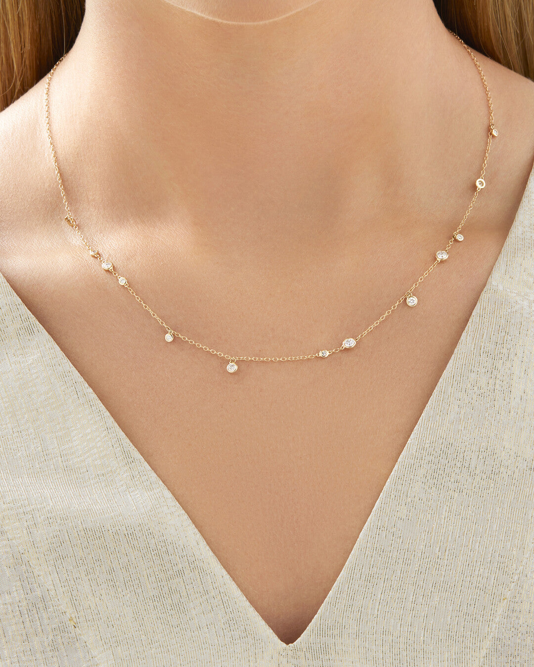 Round Cut Cubic Zirconia in 925 Sterling Silver Necklace 3