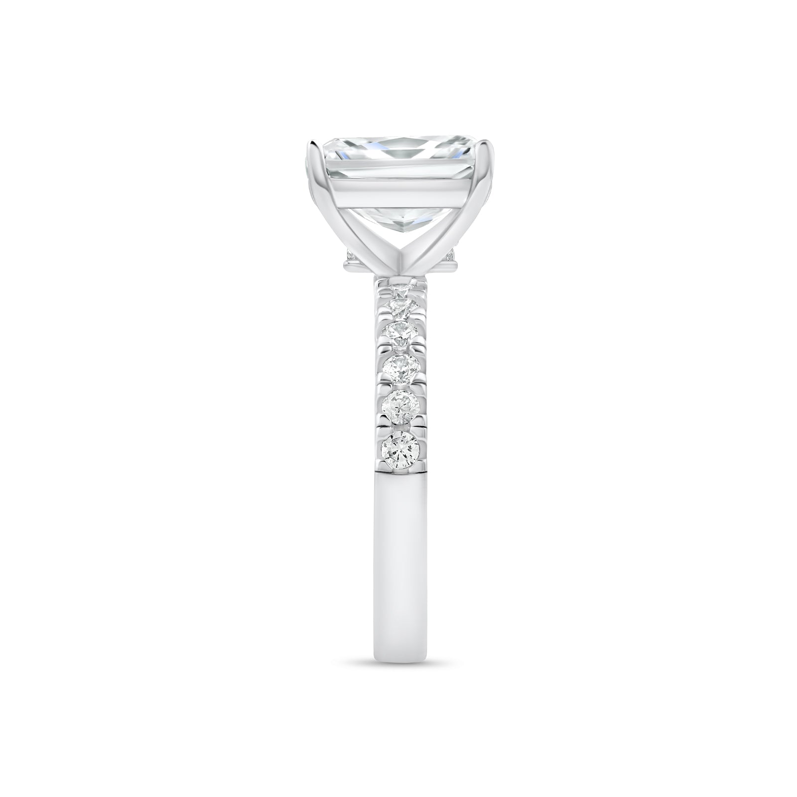 Stunning 3.0 CT Radiant Moissanite Engagement Ring in  Pave Design 3