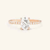 Stunning 1 CT Oval Moissanite Engagement Ring With Pave Design 4