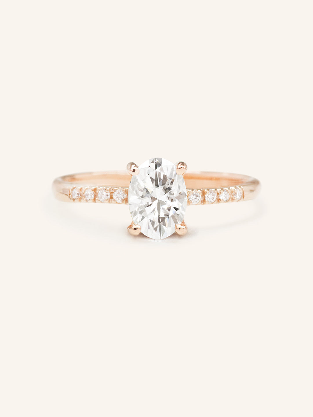 Stunning 1 CT Oval Moissanite Engagement Ring With Pave Design 4