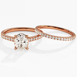 1.50 Oval Cut Moissanite Bridal Ring Set with Round Wedding Bands 4