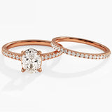 1.50 Oval Cut Moissanite Bridal Ring Set with Round Wedding Bands 4