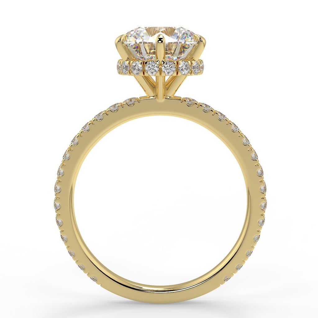 Stunning 2.0 CT Round Moissanite Engagement Ring with Double Hidden Halo & Pave Design 3