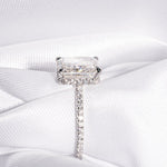 Stunning 4.0 CT Radiant Cut Moissanite Engagement Ring with Hidden Halo & Pave Design 7