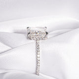 Stunning 4.0 CT Radiant Cut Moissanite Engagement Ring with Hidden Halo & Pave Design 7