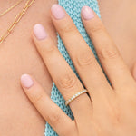 Stunning 0.3 TCW Round Moissanite Stones with Full Eternity Wedding Band 5