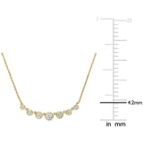 Round Cut Cubic Zirconia in 925 Sterling Silver Necklace 10