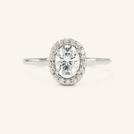 Stunning 0.81 CT Oval Moissanite Engagement Ring With Halo Design 4