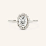 Stunning 0.81 CT Oval Moissanite Engagement Ring With Halo Design 4