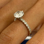 Classic 1.50 CT Round Moissanite Engagement Ring with Pave Design 7