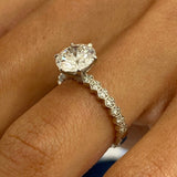 Classic 1.50 CT Round Moissanite Engagement Ring with Pave Design 7