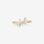 Stunning 0.90 CT Pear & Marquise Moissanite Engagement Ring With Open Band Design 1
