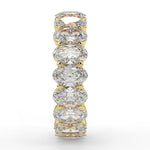 Stunning 2.50 TCW Oval Moissanite Stones Full Eternity Wedding Bands 2