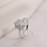 Stunning 1.0 - 2.0 CT Marquise Moissanite Engagement Ring with Cluster Design 10