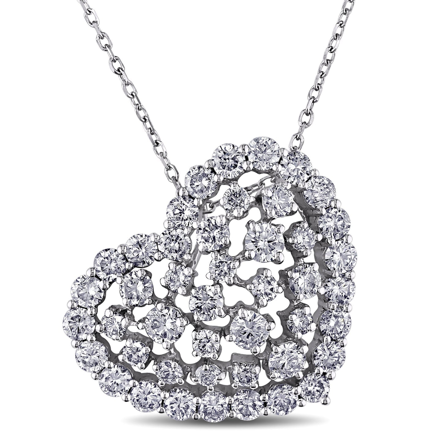 Round Cut Cubic Zirconia in 925 Sterling Silver Necklace 1