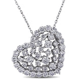 Round Cut Cubic Zirconia in 925 Sterling Silver Necklace 12