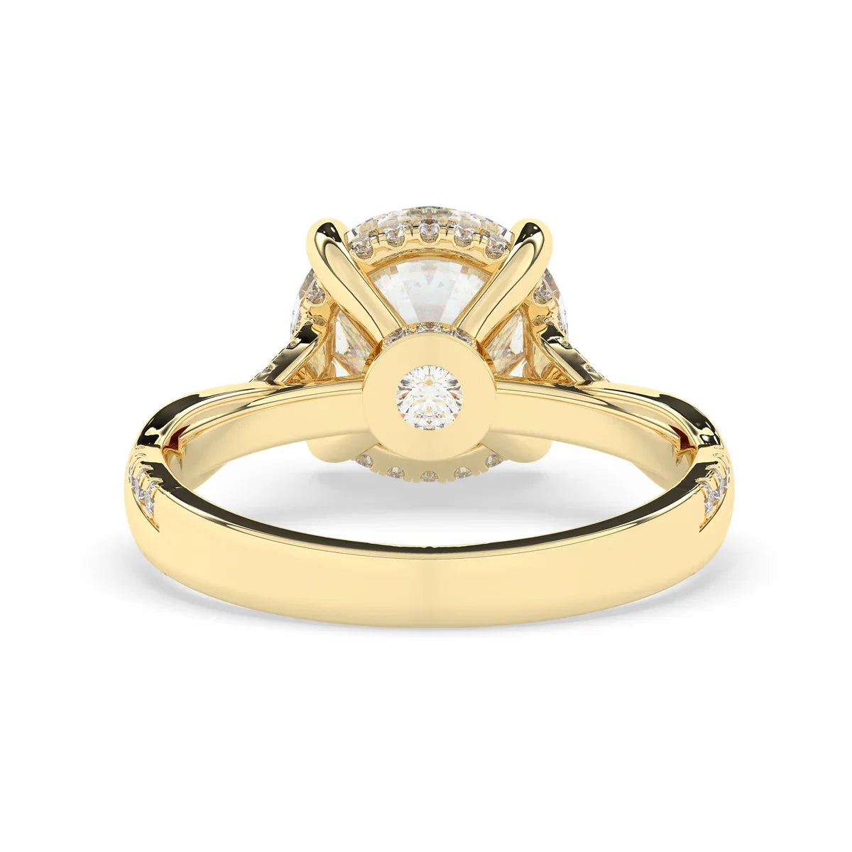Stunning 3.0 CT Round Moissanite Engagement Ring with Hidden Halo & Twisted Pave Design 3