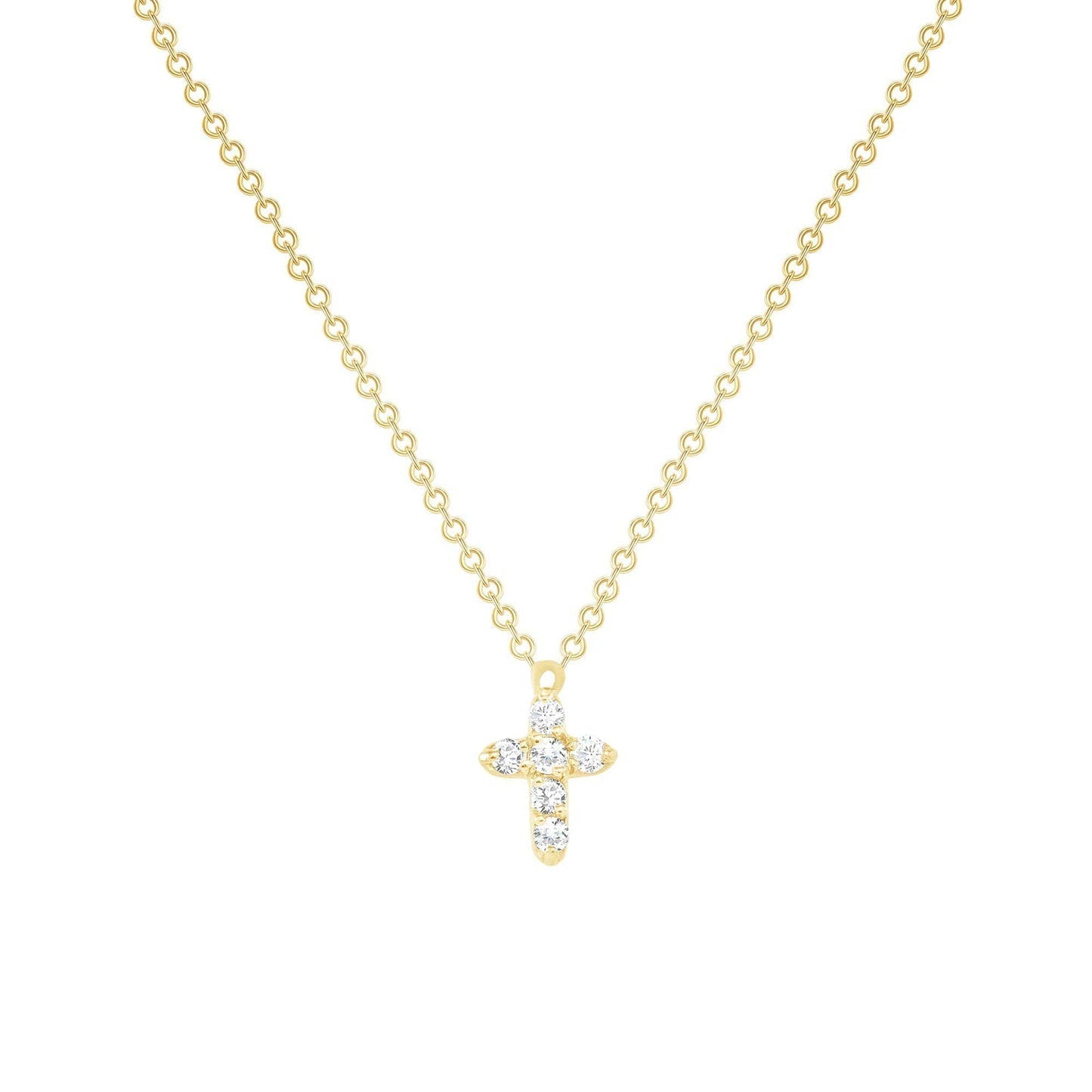 0.50 TCW Round Cut Moissanite Diamond Cross Pendant Necklace in Solid Gold 11