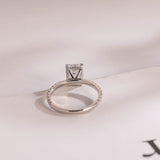 Stunning 1.0 - 2.0 CT Emerald Moissanite Engagement Ring With Hidden Halo & Pave Design 5