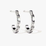 0.30 TCW Round Cut Moissanite Bar Hoops Earrings in Gold 3