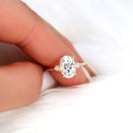 Stunning 2.5 CT Oval Moissanite Engagement Ring with Hidden Halo Design 8