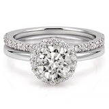 Stunning 0.50-1.50 CT Round Moissanite Engagement Ring With Halo Design 5