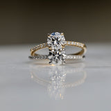 0.85 CT Round Cut Pave CVD E/VS1 Diamond Engagement Ring 11